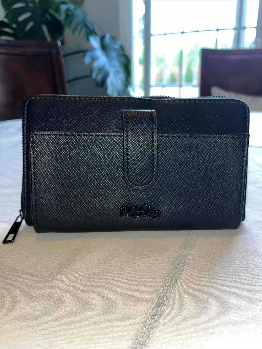 Mossimo Supply Co. Zip- Around Black Wallet With Exterior Cell Phone Pocket
